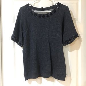 Navy jcrew short sleeved sweater